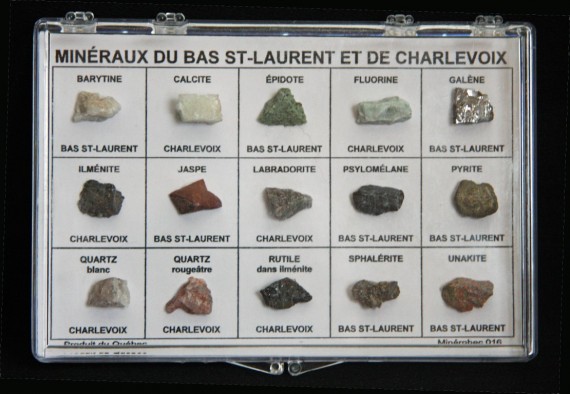 Coffret de 15 minéraux du Bas St-Laurent Charlevoix